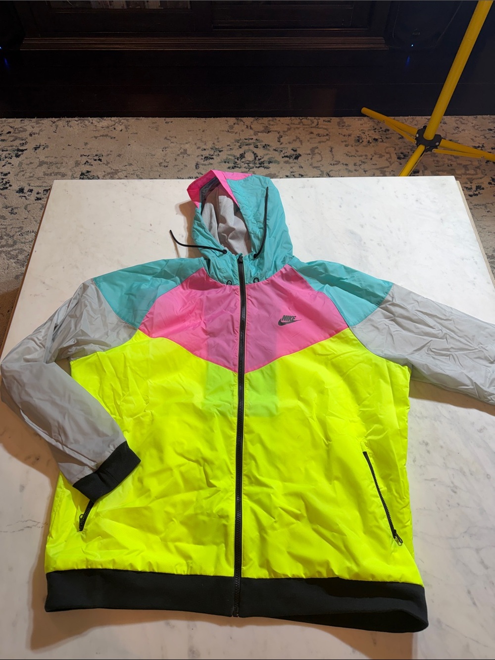 Nike Windrunner Windbreaker Jacket XXL Neon Volt Pink Aqua Hooded